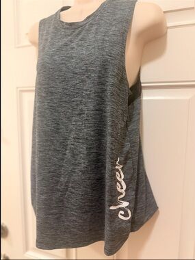 Varsity Cheer Cheerleader Cheerleading Tank- Grey, S